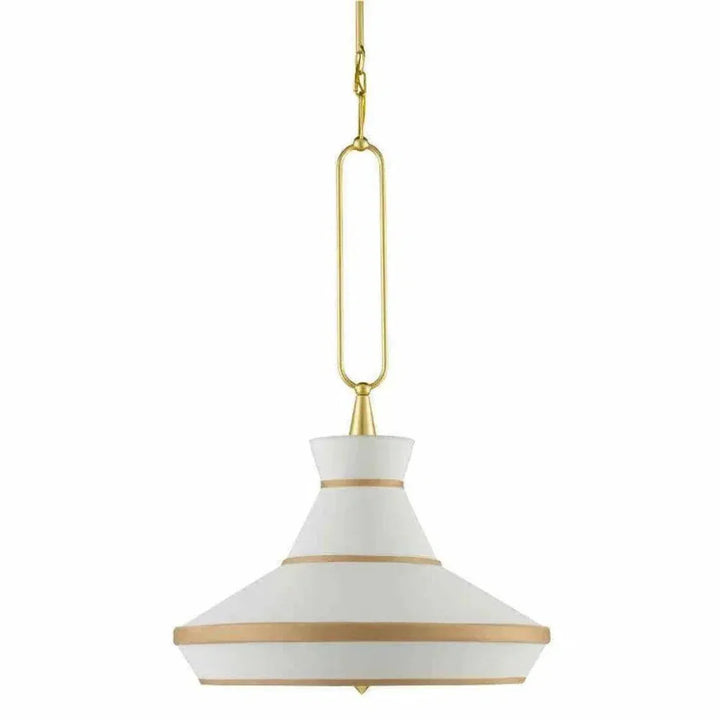 Gold Leaf White Perth Pendant - LOOMLAN - Currey & Co - Pendants