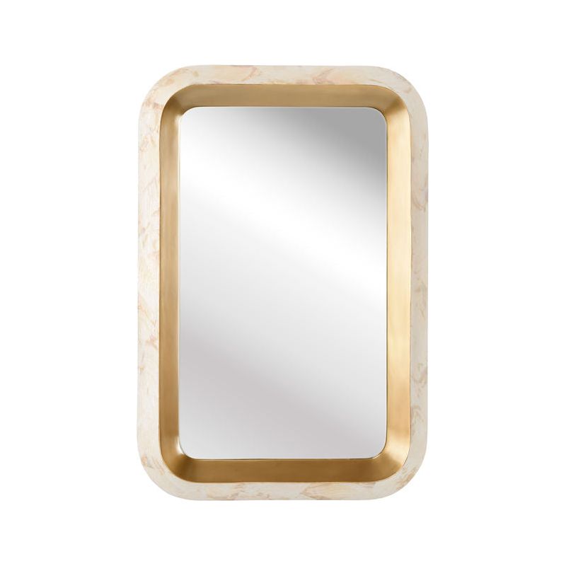 Gold Shellebrations Creamy Cabebe Shell Frame Wall Mirror