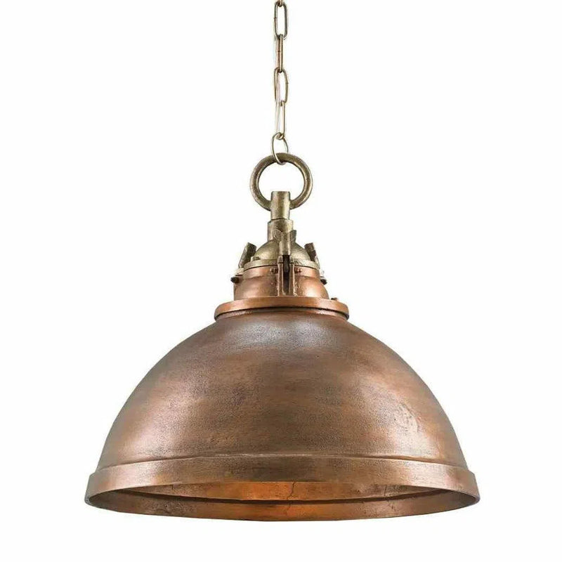 Golden Lighting Pendant Copper Antique Brass Admiral Pendant Pendants LOOMLAN By Currey & Co