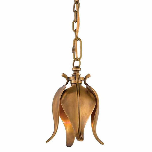 Golden Lighting Pendant Vintage Brass Iota Brass Pendant Pendants LOOMLAN By Currey & Co