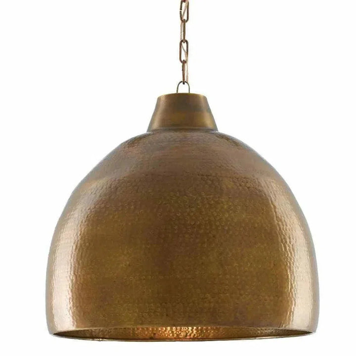 Golden Pendant Brass Earthshine Brass Large Pendant - LOOMLAN - Currey & Co - Pendants