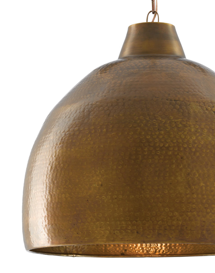 Golden Pendant Brass Earthshine Brass Large Pendant - LOOMLAN - Currey & Co - Pendants