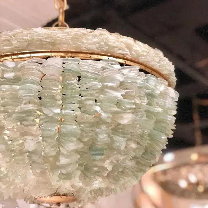 Golden Pendant Gold Leaf Seaglass Bayou Pendant - LOOMLAN - Currey & Co - Pendants