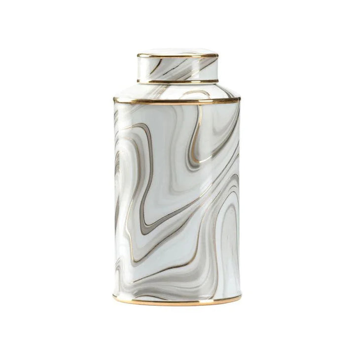 Golden Smoke Glazed Porcelain Canister - LOOMLAN - Wildwood - Vases & Jars