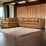 Goldenrod Nubuck Leather Sectional With Chaise Made to Order-Sectionals-One For Victory-Right Arm Chaise-LOOMLAN
