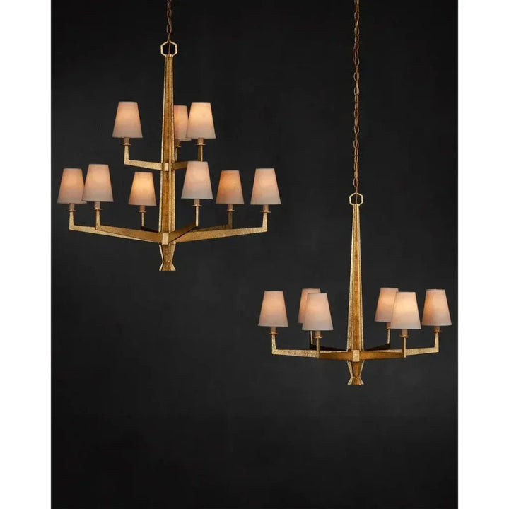 38 in. Goldfinch Iron Gold Chandelier - LOOMLAN - Currey & Co - Chandeliers