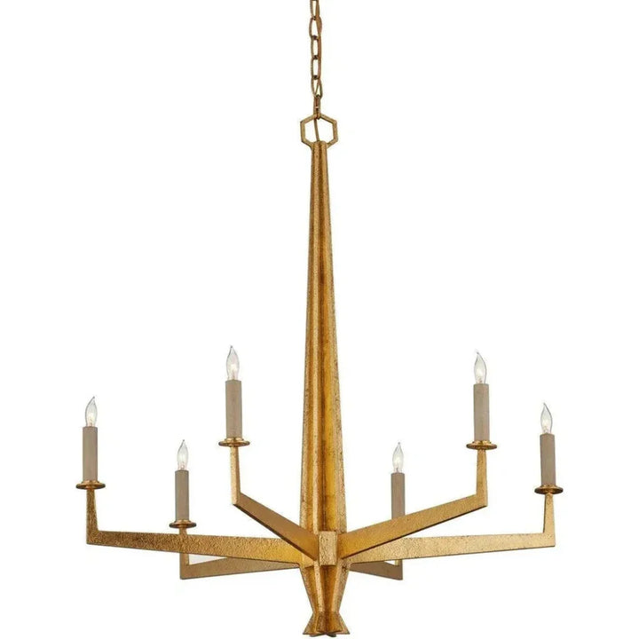 32.5 in. Goldfinch Iron Gold Chandelier - LOOMLAN - Currey & Co - Chandeliers