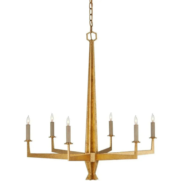 32.5 in. Goldfinch Iron Gold Chandelier - LOOMLAN - Currey & Co - Chandeliers