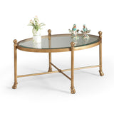 Gordon Antique Gold Based Oval Cocktail Table-Coffee Tables-Chelsea House-LOOMLAN