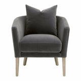 Gordon Club Chair Dark Dove Velvet Natural Gray Oak Club Chairs LOOMLAN By Essentials For Living