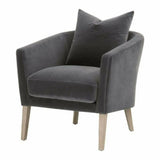Gordon Club Chair Dark Dove Velvet Natural Gray Oak Club Chairs LOOMLAN By Essentials For Living