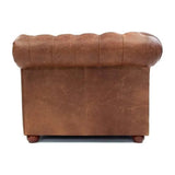 88" Caramel Brown Chesterfield Leather Sofa Made to Order Sofas & Loveseats LOOMLAN By Uptown Sebastian