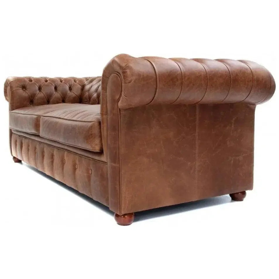 Gorham Brown Chesterfield Leather Sofa Made to Order