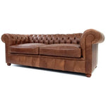 Gorham Brown Chesterfield Leather Sofa Made to Order