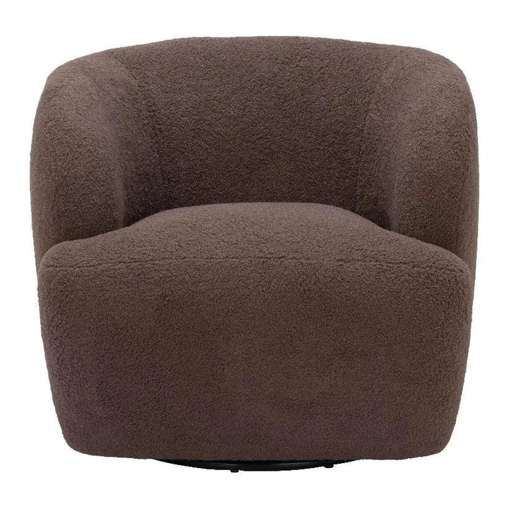 Govan Swivel Chair Brown - LOOMLAN - Zuo Modern - Club Chairs