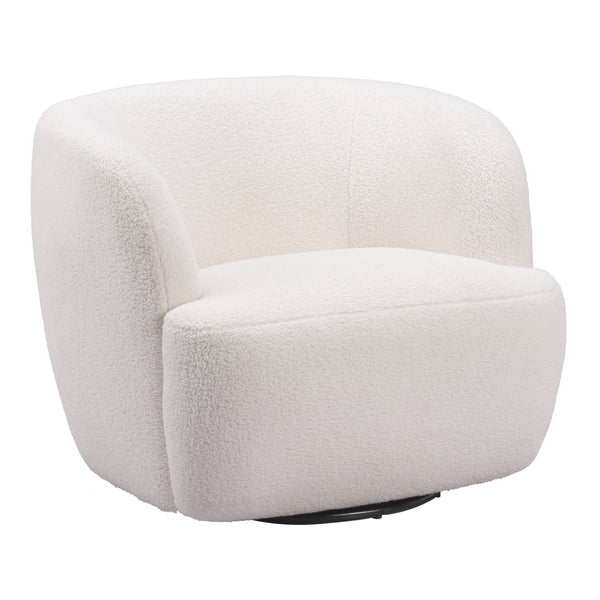 Govan Swivel Chair Ivory-Club Chairs-Zuo Modern-LOOMLAN