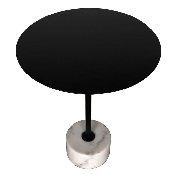 Govinda Marble Top Round Side Table - LOOMLAN - Noir - Side Tables
