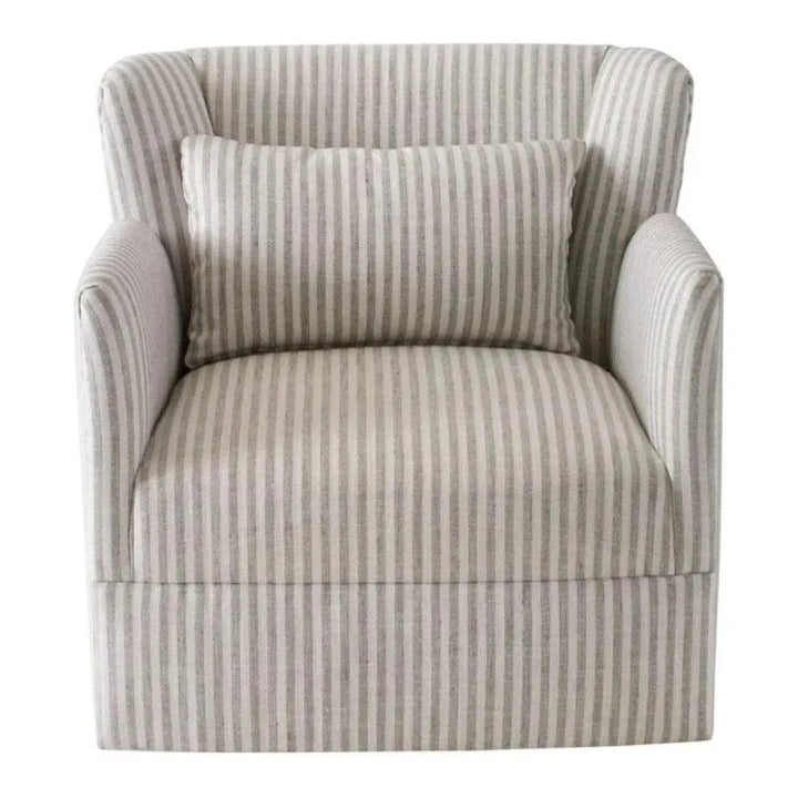 Grace Swivel Striped Club Chair - LOOMLAN - Peninsula Home - Club Chairs