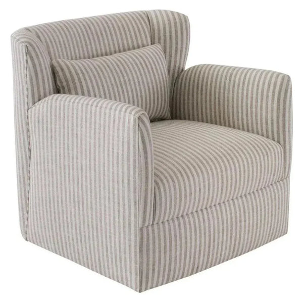 Grace Swivel Striped Club Chair - LOOMLAN - Peninsula Home - Club Chairs