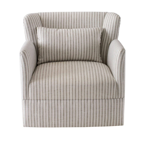 Grace Swivel Striped Club Chair-Club Chairs-Peninsula Home-LOOMLAN