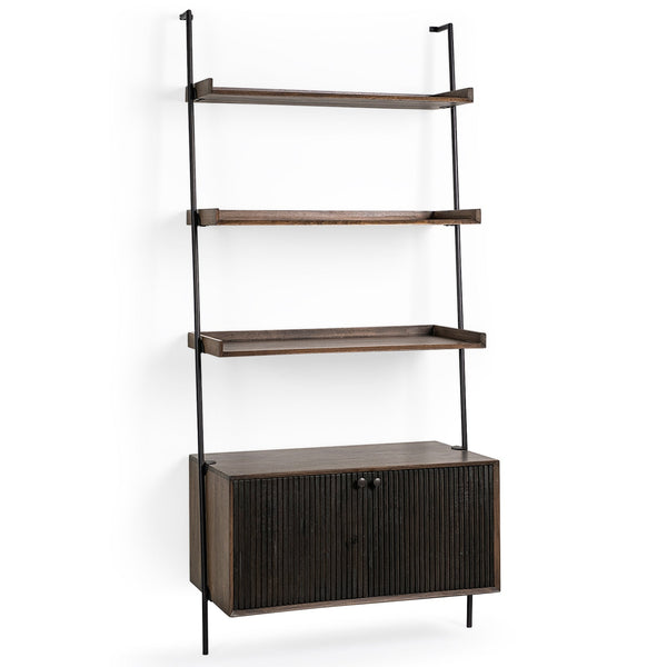 Grace Three Shelves Wooden Shelving Unit-Etageres-Mercana-LOOMLAN