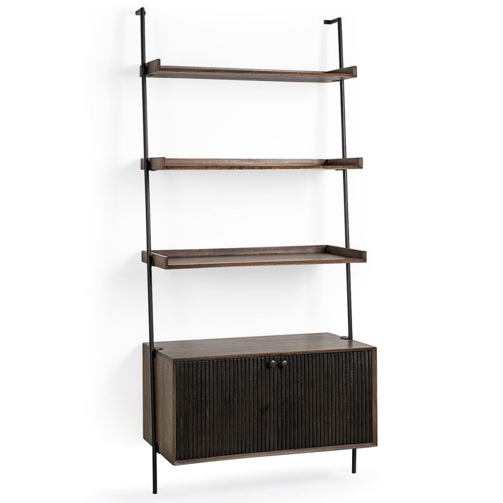 Grace Three Shelves Wooden Shelving Unit-Etageres-Mercana-LOOMLAN