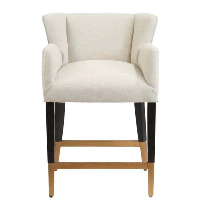 Grace White Fabric Counter Stool - LOOMLAN - Peninsula Home - Poufs and Stools