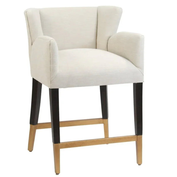 Grace White Fabric Counter Stool - LOOMLAN - Peninsula Home - Poufs and Stools