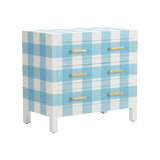 Gracious Raffia Wrapped Three Drawer Chest-Chests-Chelsea House-Blue-LOOMLAN