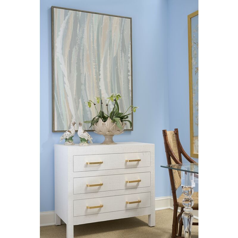 Gracious Raffia Wrapped Three Drawer Chest