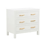 Gracious Raffia Wrapped Three Drawer Chest-Chests-Chelsea House-White-LOOMLAN