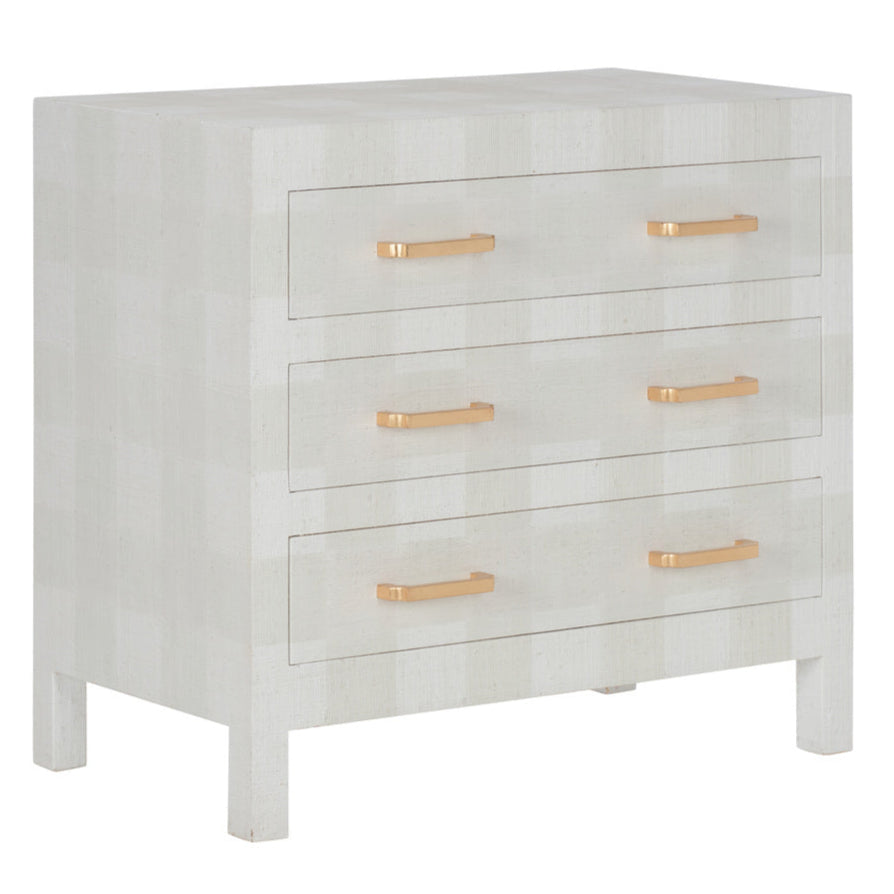 White Wood Chest Three Drawer Storage | LOOMLAN
