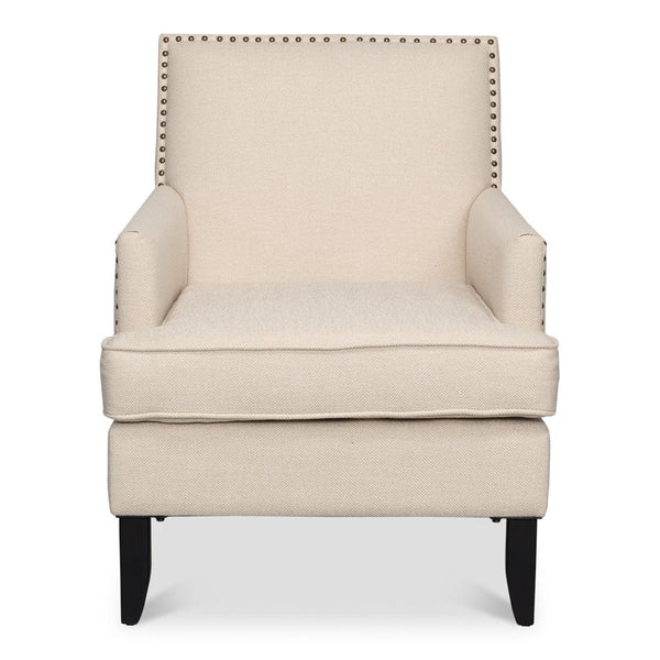Grady Accent Chair Cream Linen Fabric-Accent Chairs-Sarreid-LOOMLAN