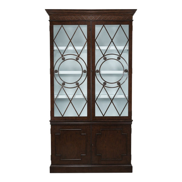 Grafton China Umbria Curio Cabinet Glass Doors-Buffets & Curios-Sarreid-LOOMLAN