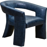 Gramercy Modern Design Leather Chair-Accent Chairs-Olivia + Quinn-Kardi Sapphire-LOOMLAN