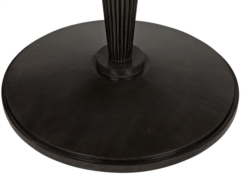Granada Wood Black Round Dining Table-Dining Tables-Noir-LOOMLAN