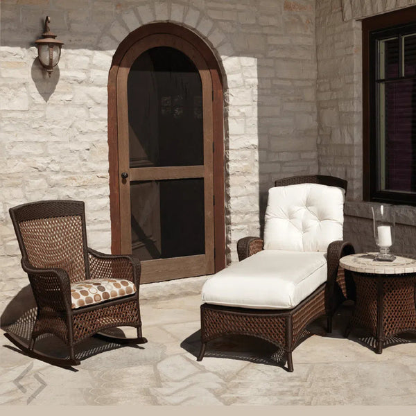 Grand Traverse 3Pc Set Adjustable Chaise Lounge With Rocker Chair Outdoor Lounge Sets LOOMLAN By Lloyd Flanders