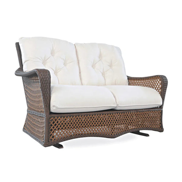 Grand Traverse 3Pc Set Gliding Loveseat Chair And Table Outdoor Lounge Sets LOOMLAN By Lloyd Flanders