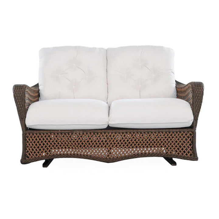 Grand Traverse 3Pc Set Gliding Loveseat Chair & Table-Outdoor Lounge Sets-Lloyd Flanders-LOOMLAN