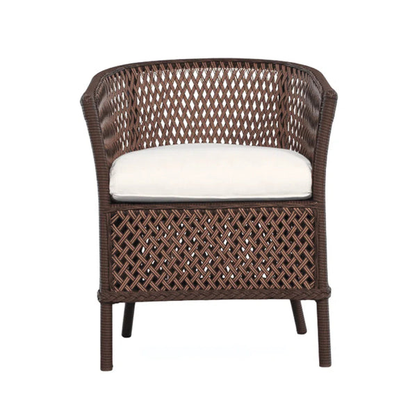 Grand Traverse Barrel Outdoor Dining Chair With Sunbrella Cushions Outdoor Dining Chairs LOOMLAN By Lloyd Flanders