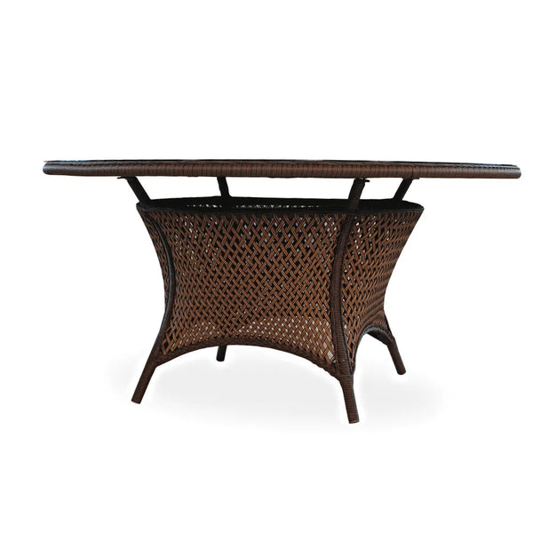 Grand Traverse Outdoor Round Dining Table With Umbrella Holder Outdoor Dining Tables LOOMLAN By Lloyd Flanders