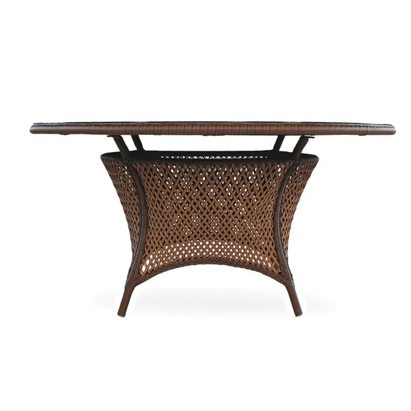 Grand Traverse Outdoor Round Dining Table With Umbrella Holder Outdoor Dining Tables LOOMLAN By Lloyd Flanders