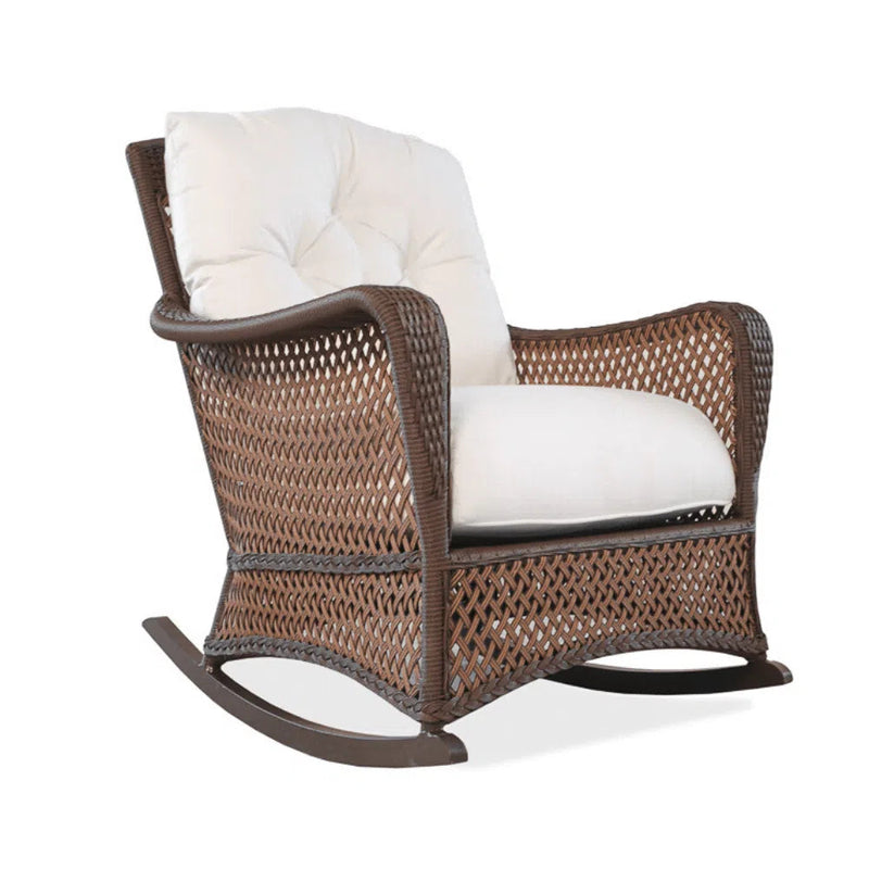 Grand Traverse Patio Lounge Rocker Chair With Sunbrella Cushions Outdoor Lounge Chairs LOOMLAN By Lloyd Flanders