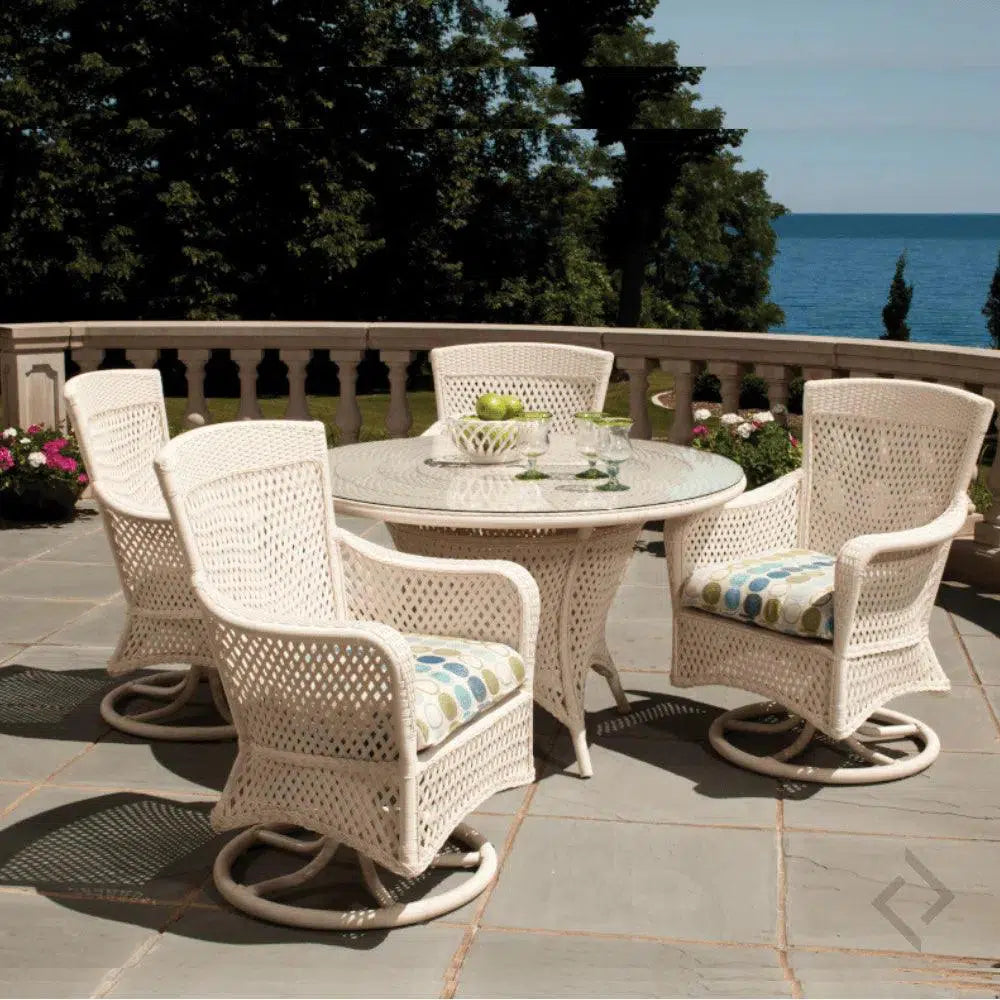 Grand Traverse Patio Round Dining Table Glass Top