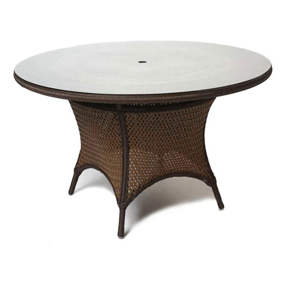 Grand Traverse Patio Round Dining Table Glass Top