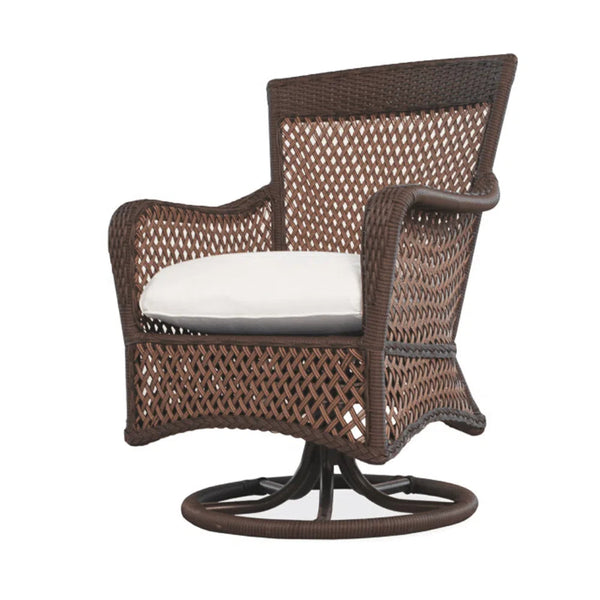 Grand Traverse Patio Swivel Dining Armchair With Sunbrella Cushions Outdoor Dining Chairs LOOMLAN By Lloyd Flanders