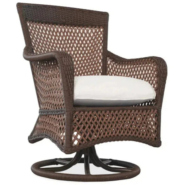 Grand Traverse Swivel Dining Armchair Sunbrella-Outdoor Dining Chairs-Lloyd Flanders-LOOMLAN
