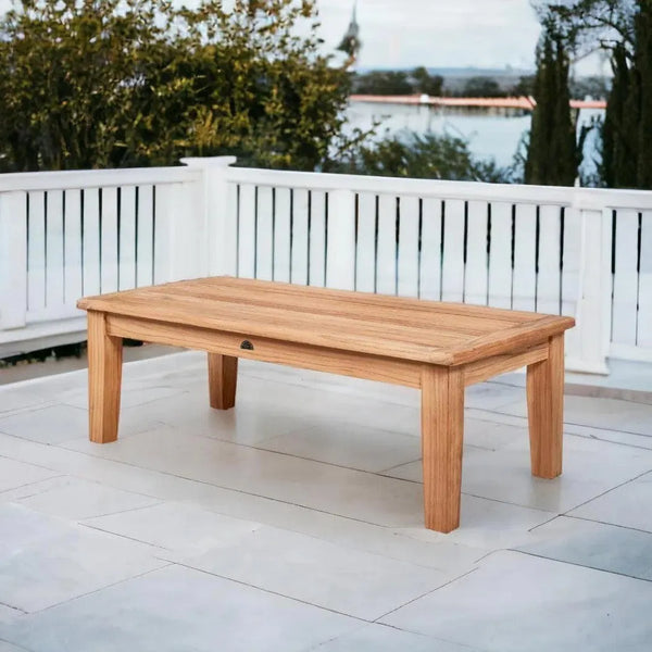 Grande Rectangular Teak Outdoor Coffee Table-Outdoor Coffee Tables-HiTeak-LOOMLAN