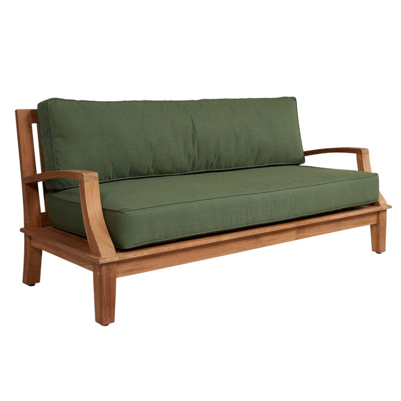 Grande Teak Deep Seating Outdoor Sofa with Sunbrella Cushion-Outdoor Sofas & Loveseats-HiTeak-Fern Green-LOOMLAN