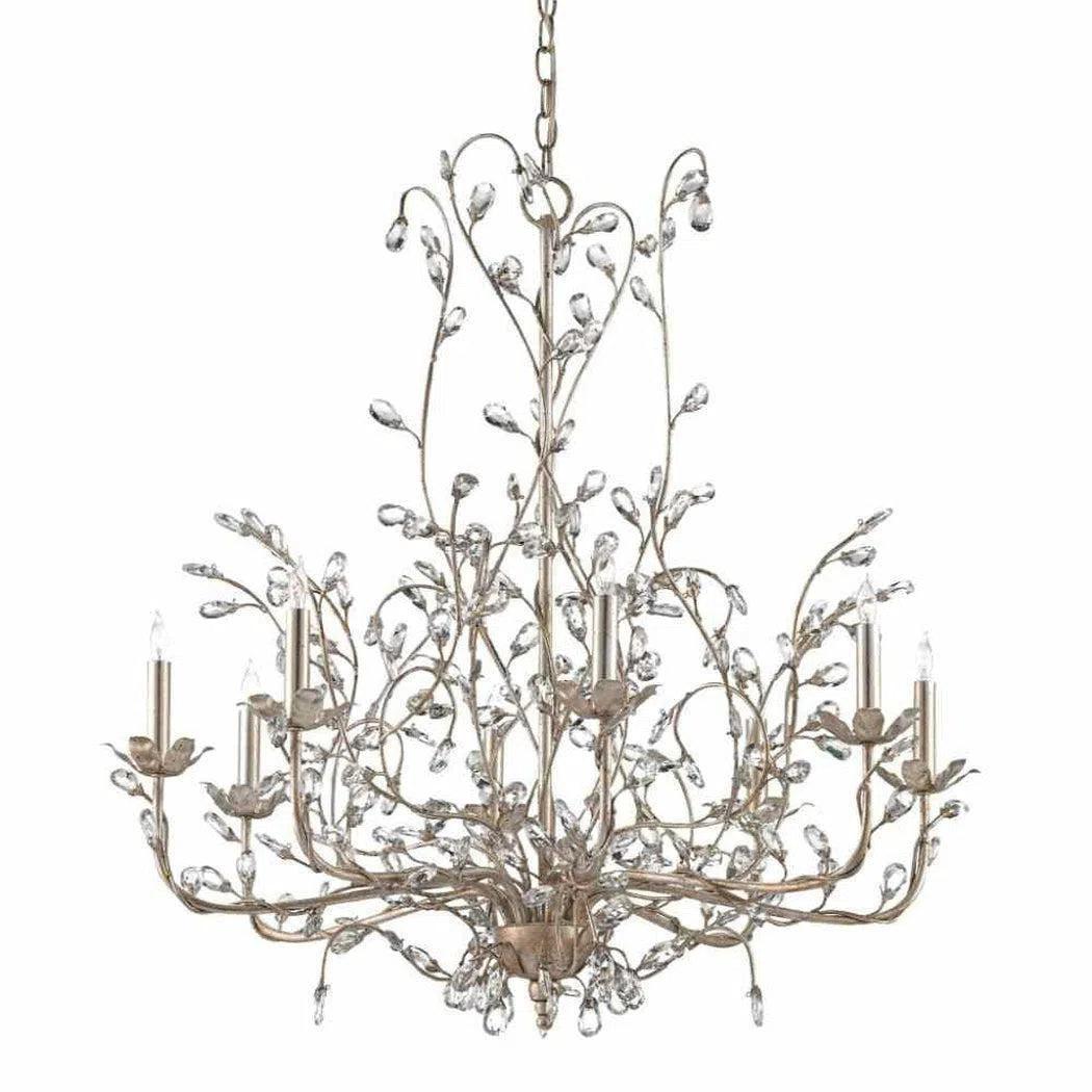 Granello Crystal Bud Silver Large Chandelier